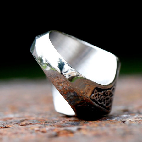 Vue Arrierre Bague Viking - Serment du Valknut