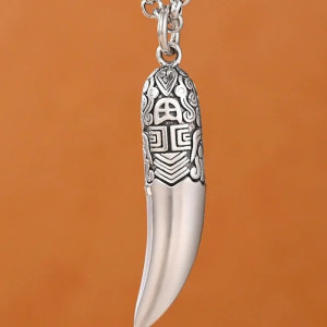 Avant Collier Loup Argent 925 " Croc du Loup Alpha"