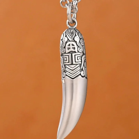 Avant Collier Loup Argent 925 " Croc du Loup Alpha"