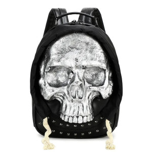 Sac à Dos Tête de Mort Gothique "Crâne Hors du Tombeau" Couleur blanc