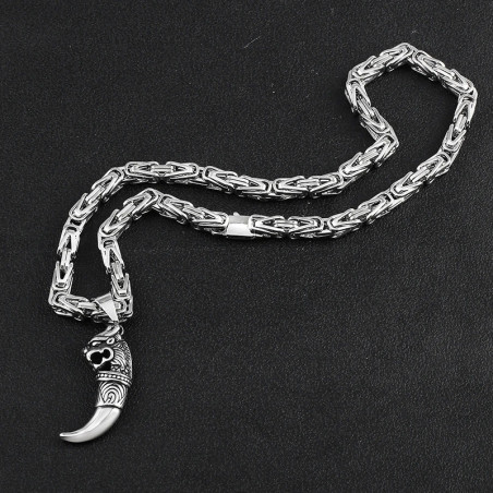Collier Loup Argent 925 "Croc du Loup Ancestral"