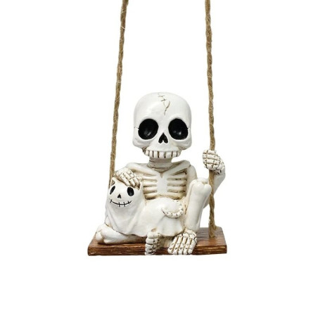 Détails de la Figurine Tête de Mort Jardin Petit Repos du Spectre à la Balançoire