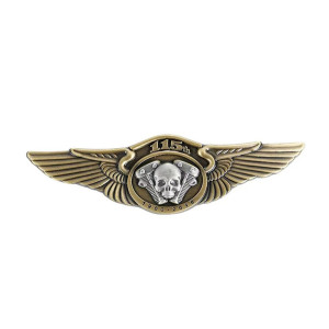 Pins Tête de Mort Motard : Ailes 115th Skull Vintage