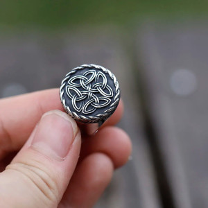 Bague Viking Noeud de Bouclier des 4 Éléments