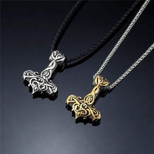 Collier Viking Marteau de Thor Entrelacs Sacrés - 2 couleurs au choix !