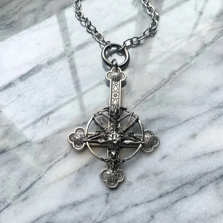 Pendentif Croix Anti-Christ - Pendentif Croix Occulte de Baphomet