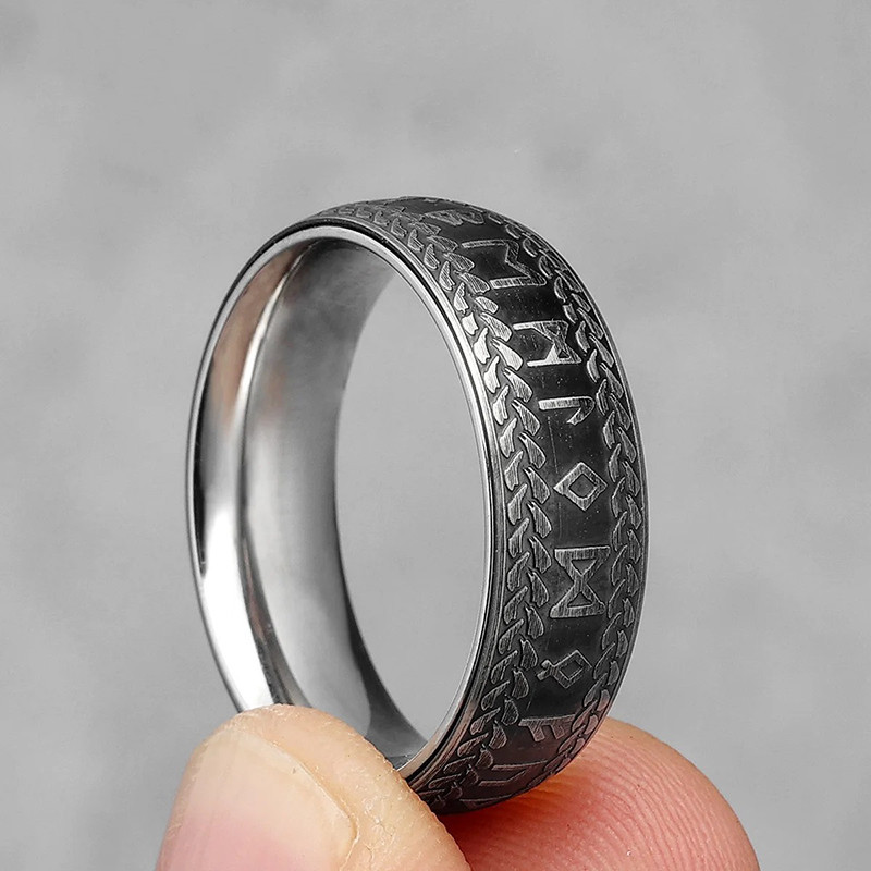 Bague Viking 'Souffle de Jormungand' Couleur Argent