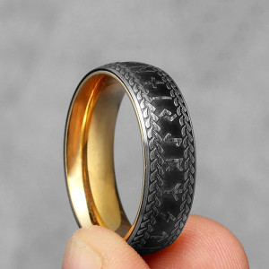 Bague Viking 'Souffle de Jormungand' Couleur Or