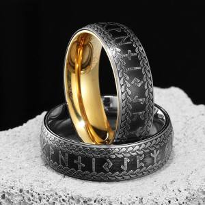Vue de Face Bague Viking 'Souffle de Jormungand' - 2 couleurs au choix !