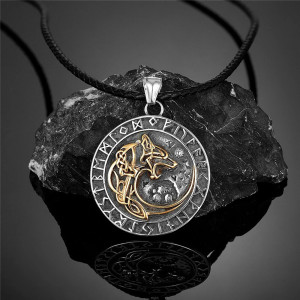 Collier Viking Loup Nordique Terre des Anciens Modele 2 Couleur Or