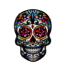 Pins Tête de Mort Mexicaine "Calavera Florale Colorée"