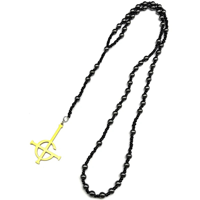 Pendentif Croix Anti-Christ - Collier Chapelet "Croix Inversée Occulte" Couleur Or