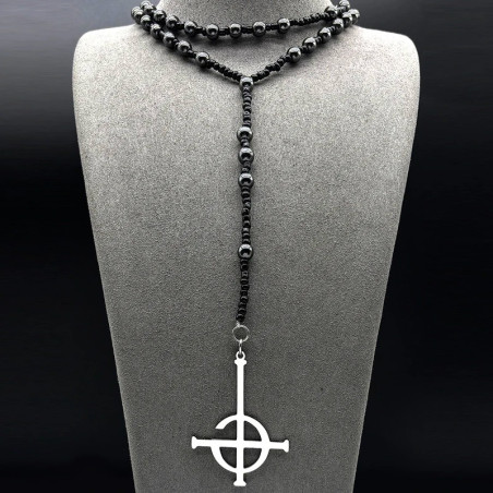 Pendentif Croix Anti-Christ - Collier Chapelet "Croix Inversée Occulte"