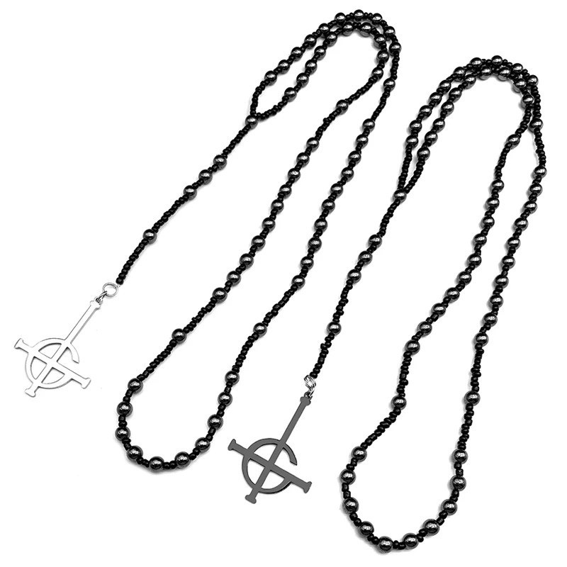 Avant Pendentif Croix Anti-Christ - Collier Chapelet "Croix Inversée Occulte"
