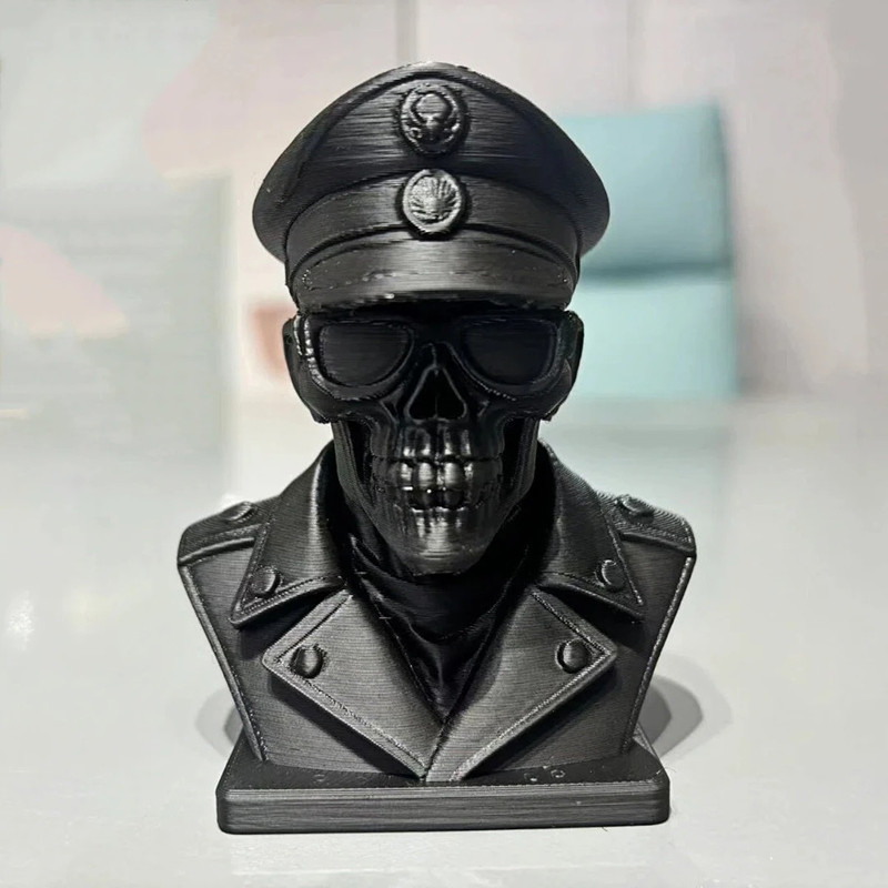 Vue detaille Crâne Décoratif Tête de Mort Officier des Ombres Noires