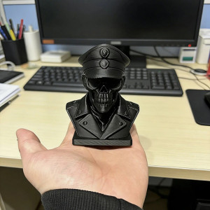 Crâne Décoratif Tête de Mort Officier des Ombres Noires