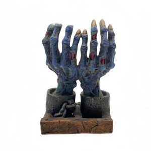 Vue complètte de la Décoration Tête de Mort Mains Maudites Enchaînées