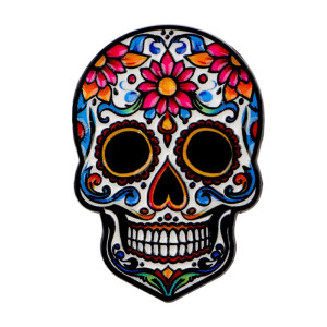 Pins Tête de Mort Mexicaine "Calavera Jardin Coloré"