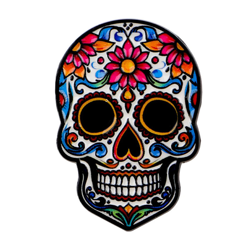 Pins Tête de Mort Mexicaine "Calavera Jardin Coloré"
