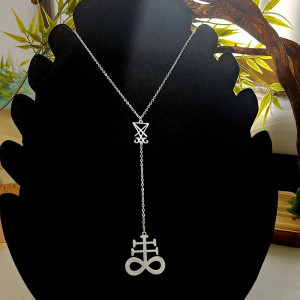 Pendentif Croix Anti-Christ "Le Sceau de Soufre" Couleur Argent