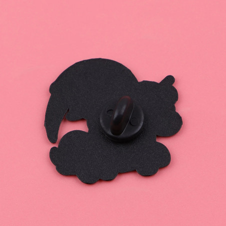 Vue Arrierre Pins Tête de Mort Fun "Faucheuse Licorne Arc-en-Ciel"