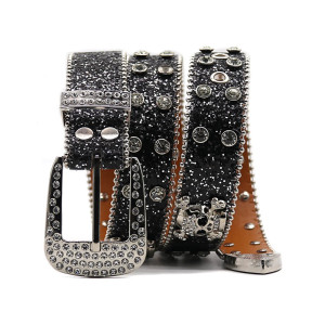 Ceinture Tête de Mort Léopard Strass « Skull Glam Sauvage »  Multiples couleurs au choix !