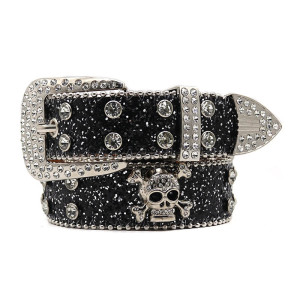Avant Ceinture Tête de Mort Léopard Strass « Skull Glam Sauvage »  Multiples couleurs au choix !