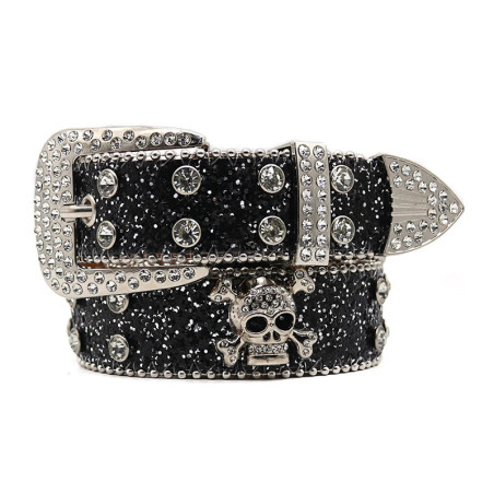 Avant Ceinture Tête de Mort Léopard Strass « Skull Glam Sauvage »  Multiples couleurs au choix !