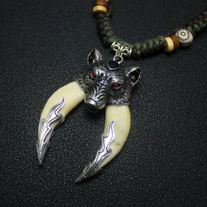 Collier Viking Loup "La Double Garde de Fenrir"
