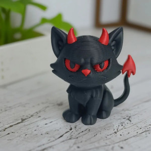 Avant Figurine Goth Chat Démon Miniature Malicieux