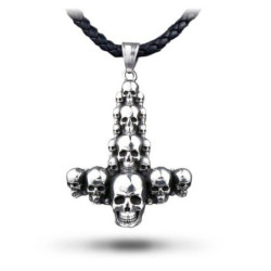 Collier Tête de Mort Croix de Crânes