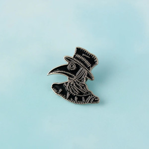 Pins Tête de Mort Gothique "Médecin de la Peste Vintage"