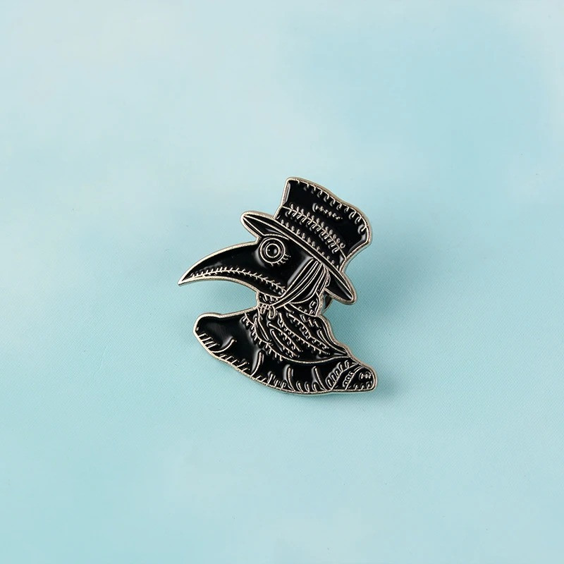 Pins Tête de Mort Gothique "Médecin de la Peste Vintage"