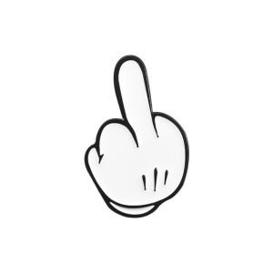 Pins Doigt d'Honneur Rebelle Fun "Main Fuck Off Cartoon"