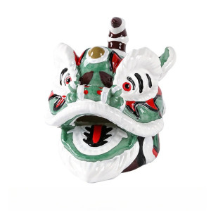 Crâne Décoratif Lion Chinois Esprit Protecteur | Sculpture Gothique Pe