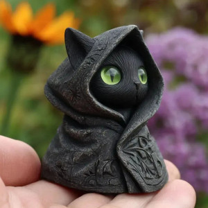 Figurine Goth Chat Occulte au Regard Envoûtant