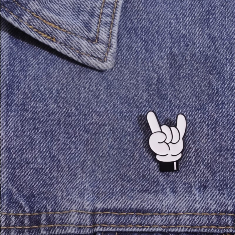 Magnifiqque Pins Heavy Metal Main Devil Horns Cartoon