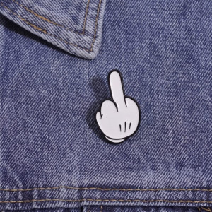 Magnifique Pins Doigt d'Honneur Rebelle Fun Main Fuck Off Cartoon