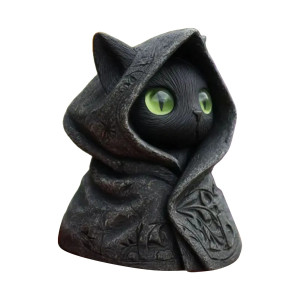 Vue generale Figurine Goth Chat Occulte au Regard Envoûtant