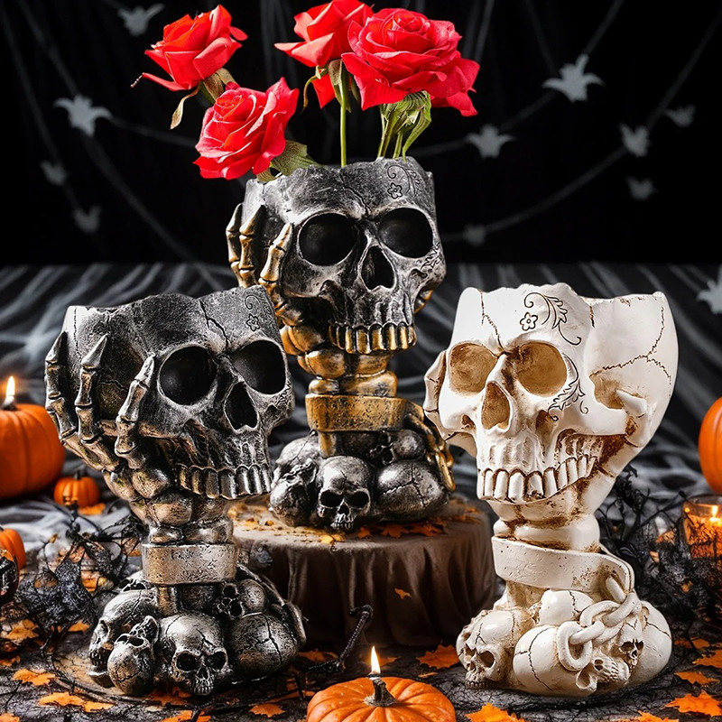 Vase Tête de Mort Autel des Âmes Enchaînées - 3 couleurs  au choix !