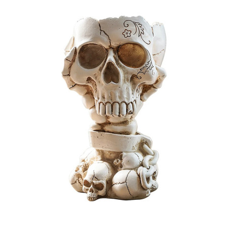 Vase Tête de Mort Autel des Âmes Enchaînées Couleur Blanc