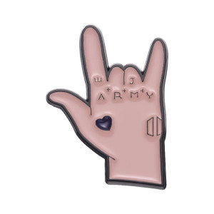 Vue generale Pins Heavy Metal Rock Army 'Main Devil Horns Love Army Tattoo"