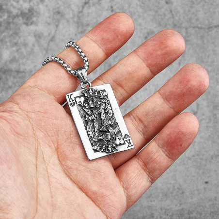 Collier Tête de Mort Poker “Roi Squelette Charlemagne”