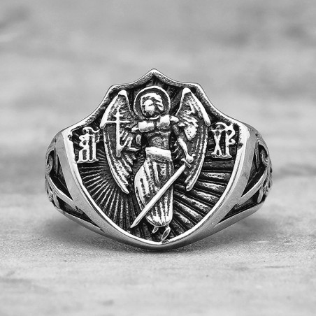 Bague Motard - Archange Guerrier Saint Michel