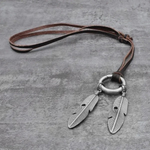 Collier Rock Plumes Le Chaman couleuru argent