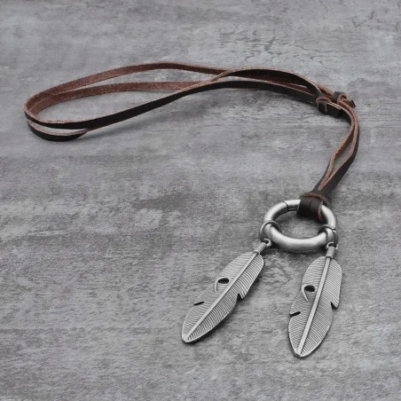Collier Rock Plumes Le Chaman couleuru argent