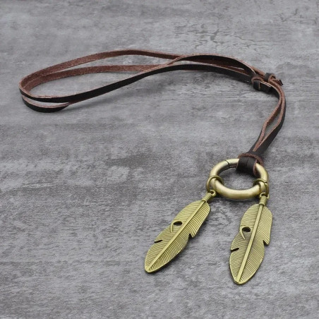 Collier Rock Plumes Le Chaman or