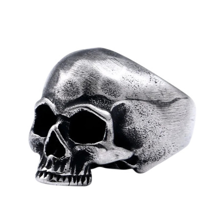 Vue generale Bague Tête de Mort Skull Anatomique "Full Metal" Couleur noir