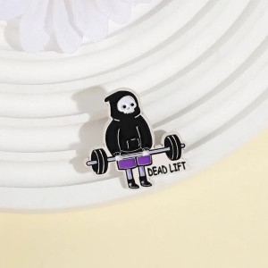 Vue de face Pins Tête de Mort Haltérophilie “Dead Lift Macabre”
