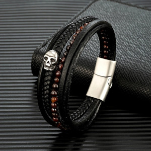 Bracelet Tête de Mort “Perles des Âmes Sombres” Modele 2